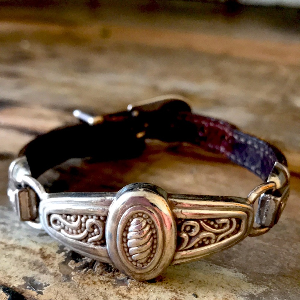 Leather bracelet.